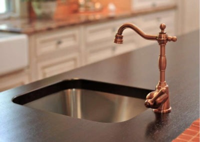 Abbey's custom traditional kitchen, stunning copper faucet
